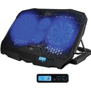 Laptop Cooling Pad Blue LED Lights 1.68LB S-18 for 10-15.6 PC