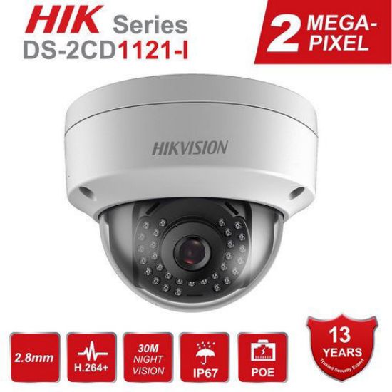 Picture of HIKVISION DS-2CD1121-I 2.0 MP CMOS Network Dome Camera (IP67 IK10 PoE 30m IR 3D DNR Digital WDR Motion Detection Dual Stream Remote Access)