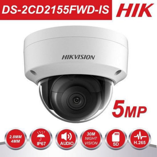 Picture of Hikvision 5MP Camera DS-2CD2155FWD-I 8mm Mini IR Network Dome Camera 3-axis Night Version IP67 ONVIF H.265 IP Camera