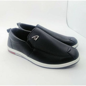 Black leather casual shoes من هب له.كوم