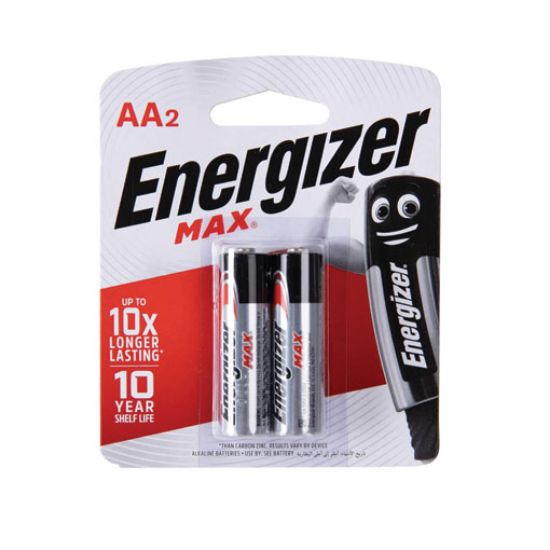 Picture of بطاريات انيرجايزر الاصلي -2 حبة في الباكت Energizer MAX  Batteries- AA-2 Batteries/Pack