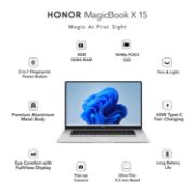 Picture of لابتوب هونر HONOR MagicBook X 15, Intel Core i3-10110U / 15.6 inch (39.62 cm) Thin and Light Laptop (8GB/256GB PCIe SSD/Windows 10/Aluminium Metal Body