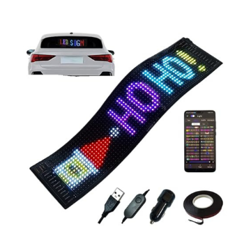 Picture of شاشة LED مرنة (14.6 انش)، تحكم ذكي عبر تطبيق بلوتوث، لوحة مصفوفة LED قابلة للعنونة بنمط بكسل الفضاء اللوني ار جي بي لعرض الرسوم المتحركة (الطول 14.6 انش)