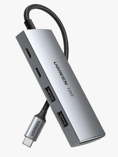 صورة موزع بيانات UGREEN USB-C رباعي المنافذ USB 3.2 بسرعة 10 جيجابت في الثانية مع منفذي USB-C ومنفذي USB-A